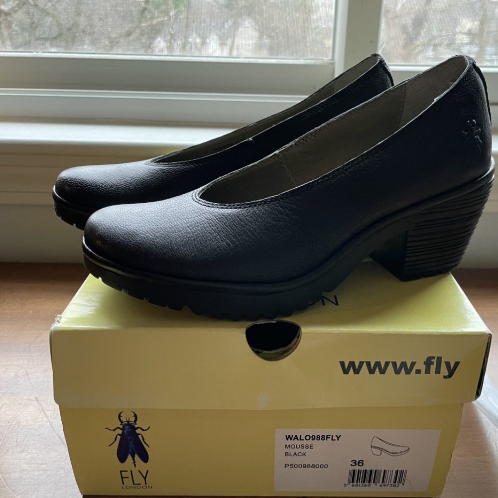 Fly London Mousse Black Walo 36/5.5